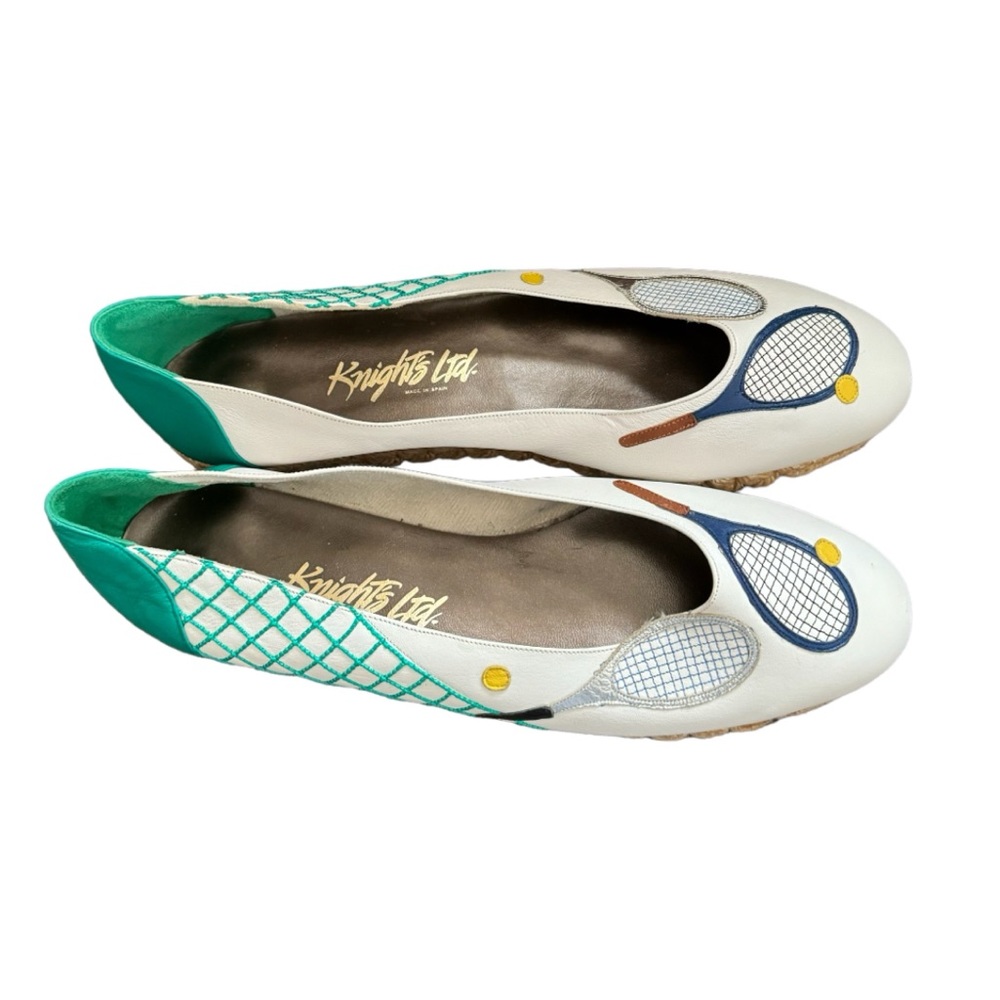 Knights LTD Made in Spain women’s Leather Espadrille Flats Tennis Design Size 11